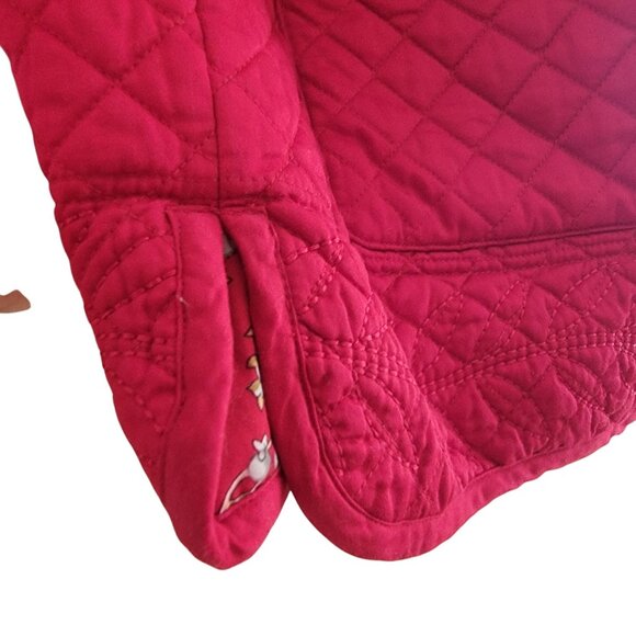 Denim & Co Reversible Quilted Jacket With Floral Print & Solid Red Design Button - Picture 5 of 16